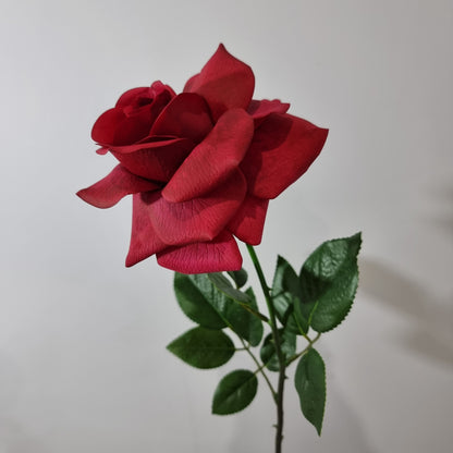 Real Touch Red Open Rose