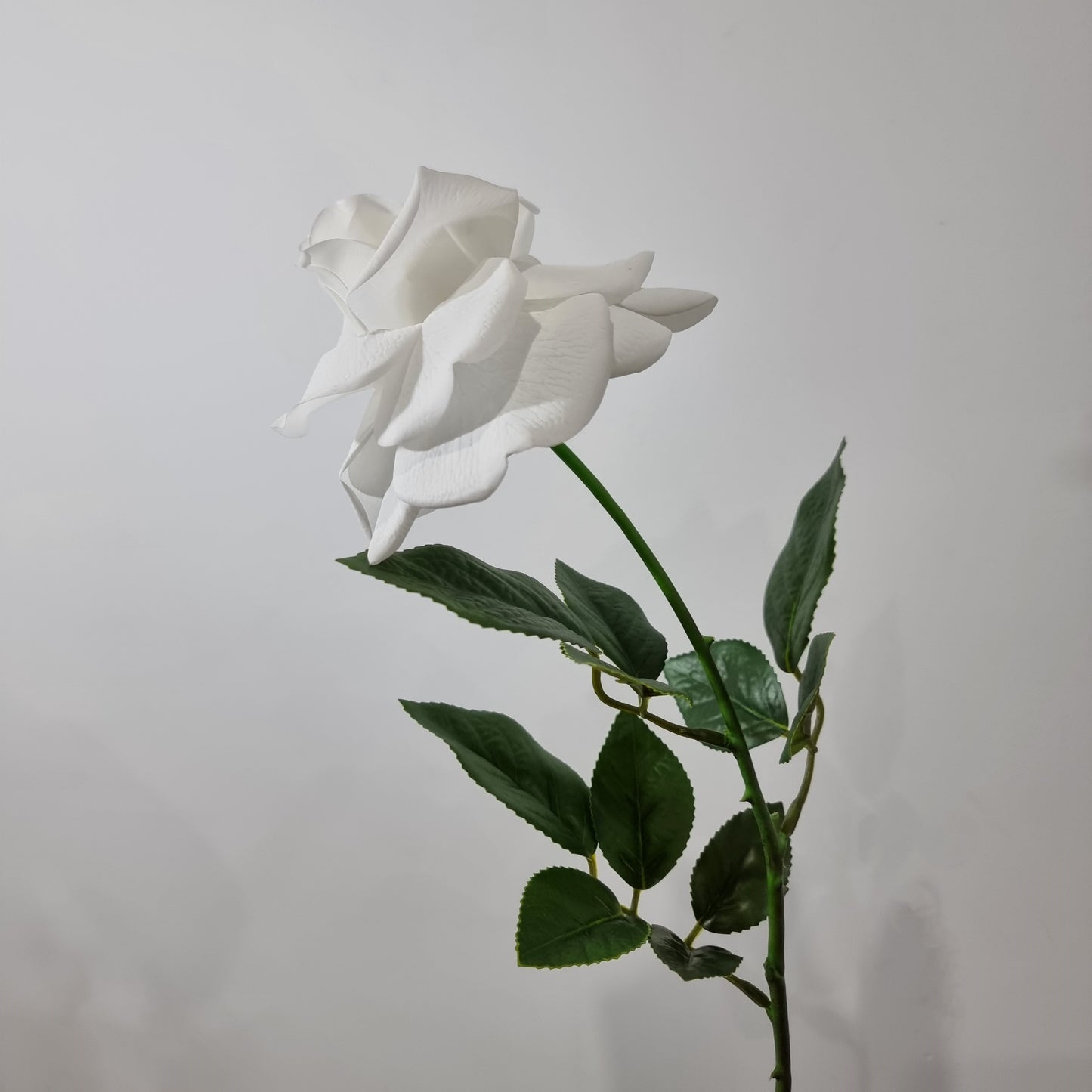 Real Touch White Open Rose